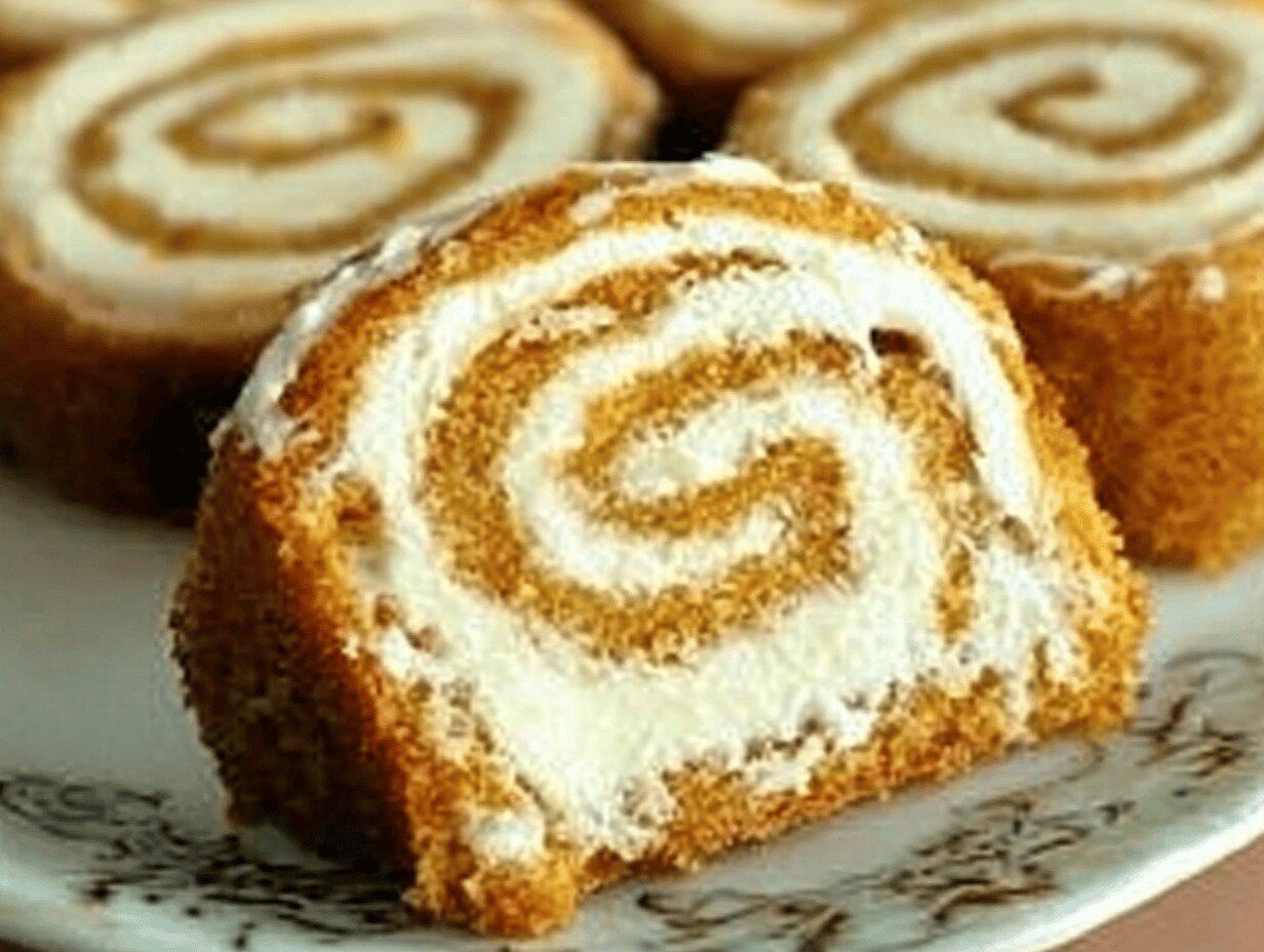Carrot Cake Roll with Cream Cheese Frosting Filling Recipe